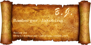 Bamberger Jakobina névjegykártya